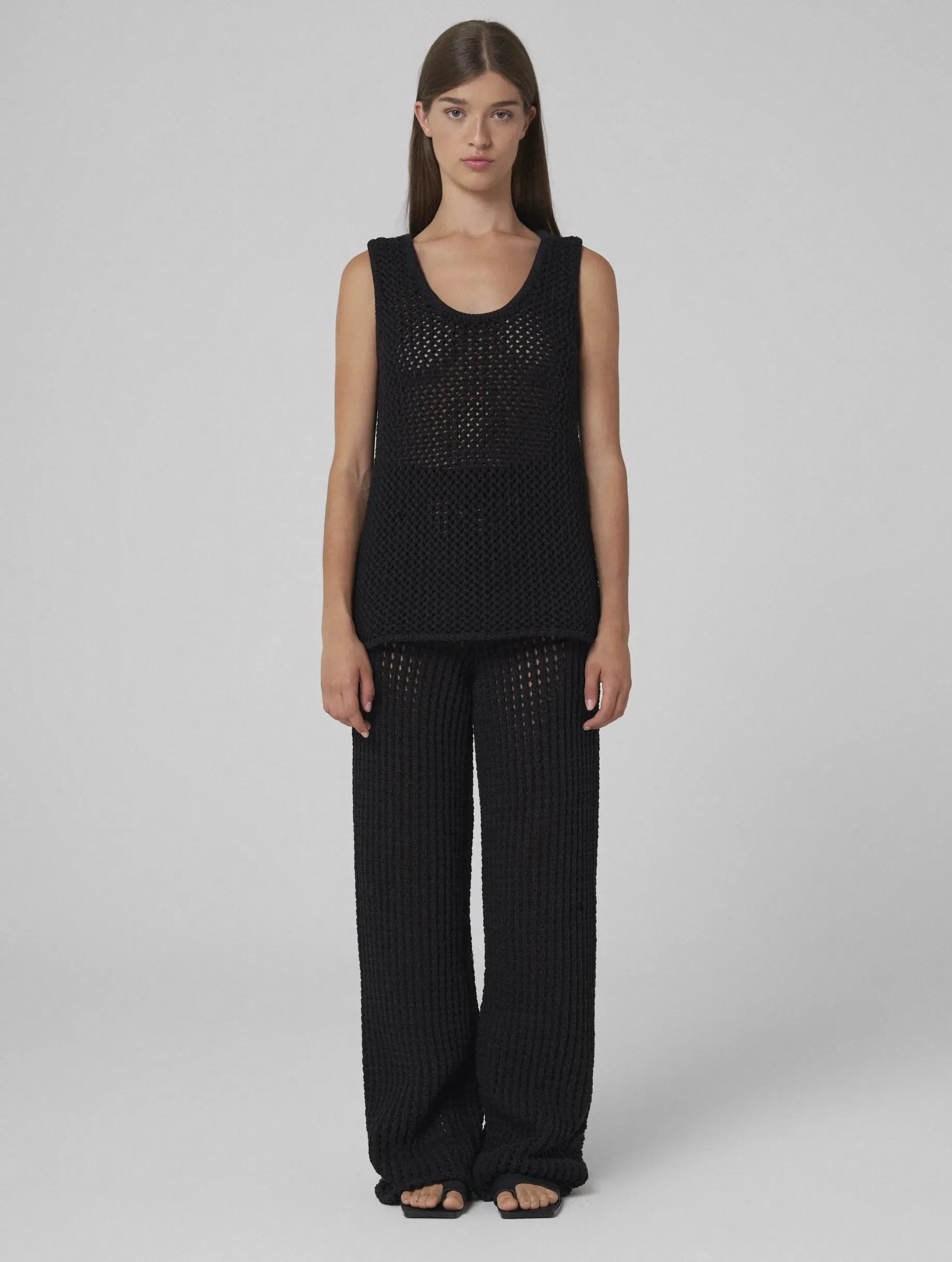 MARYAM Open-knit pants black