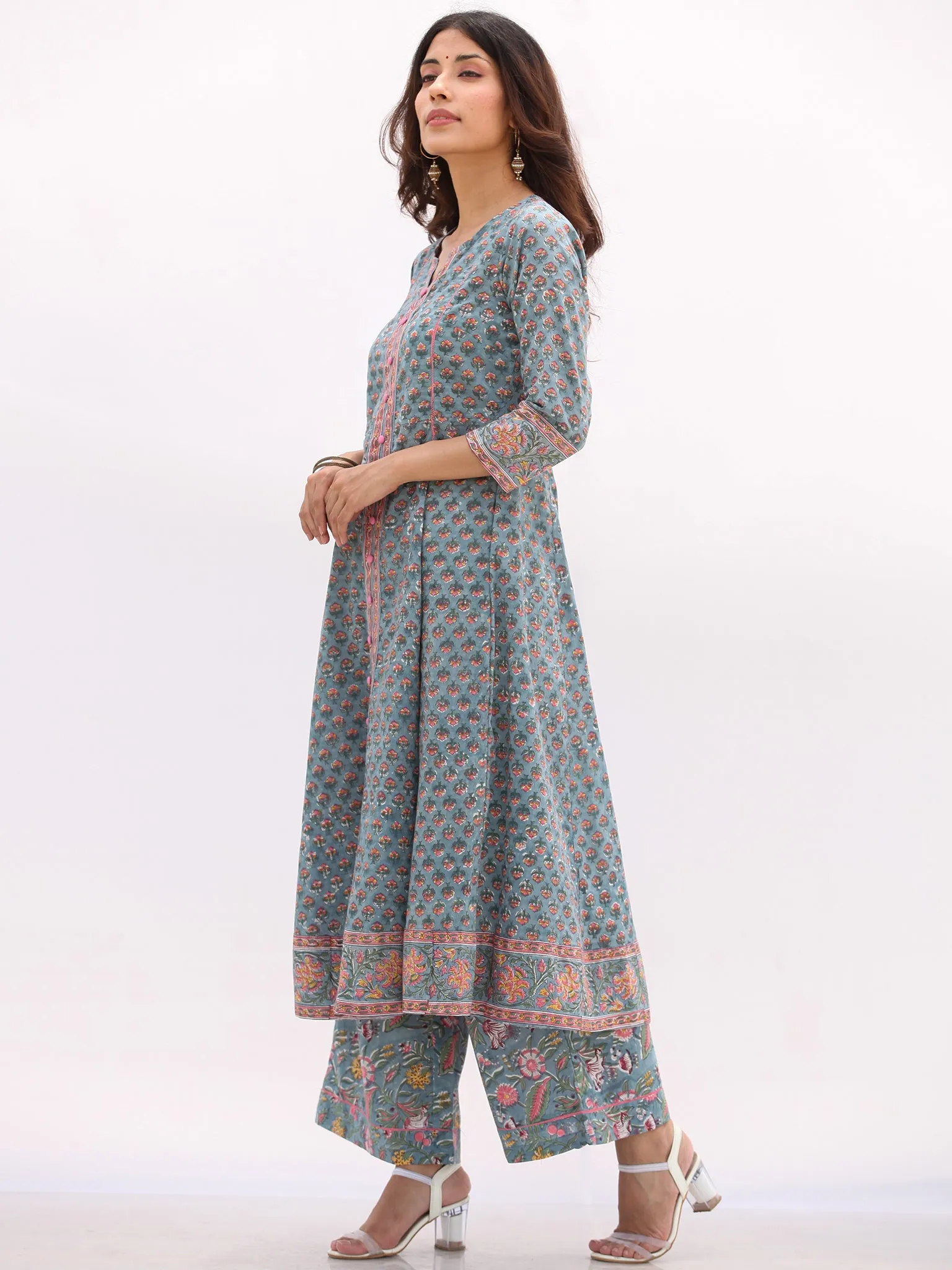 Megha Mehreen Set Of Flared Kurta Pant Dupatta