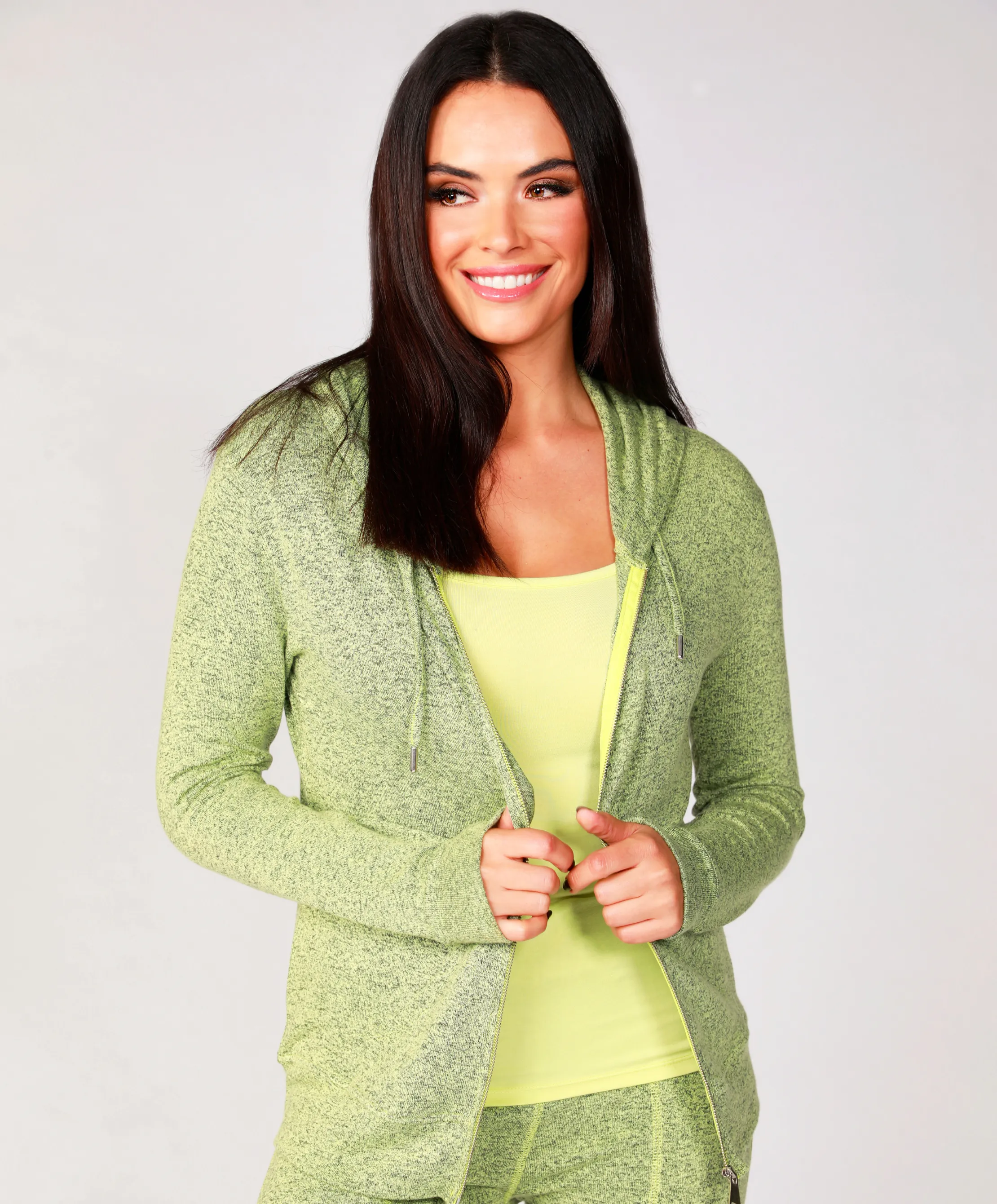 Melange Zip Hoodie