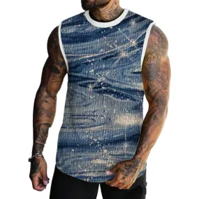 MEN'S BASIC PRINTED ROUND NECK VEST 01489702YM