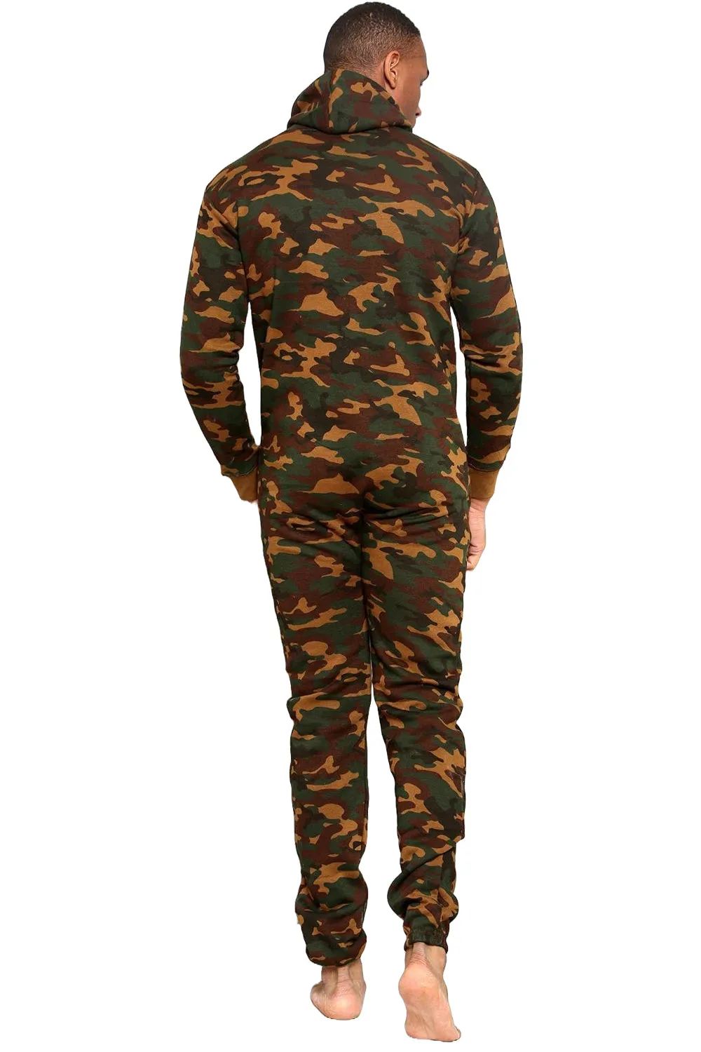 Mens Camouflage Army Printed Hooded Jumpsuit - 5/10/20 Pack