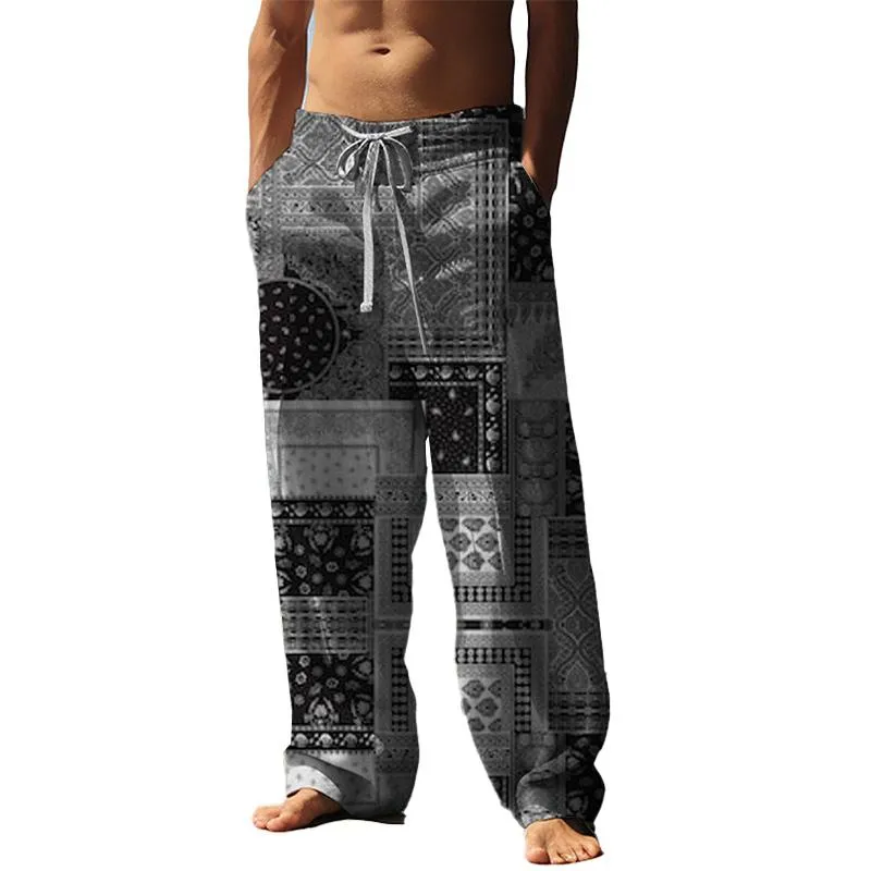 MEN'S CASUAL SIMPLE PRINTED TROUSERS 69336111YM