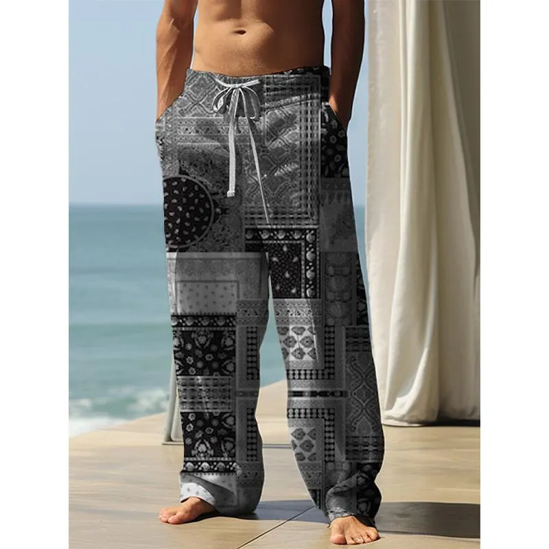 MEN'S CASUAL SIMPLE PRINTED TROUSERS 69336111YM