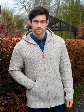 MERINO MENS HOODED CARDIGAN WITH POCKETS