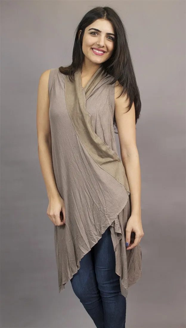 Miilla Shawl Drape 2-Button Dress Vest