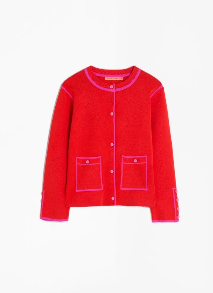 Miller Cardigan Coral Red