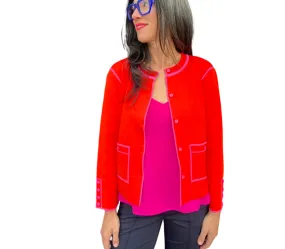 Miller Cardigan Coral Red