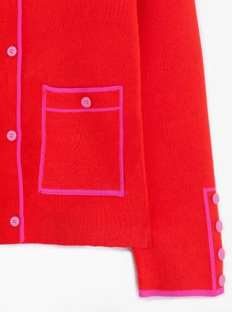 Miller Cardigan Coral Red