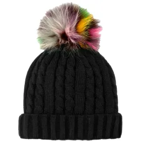 Mitchie's Matchings Fur Pom Knit Beanie - Women's