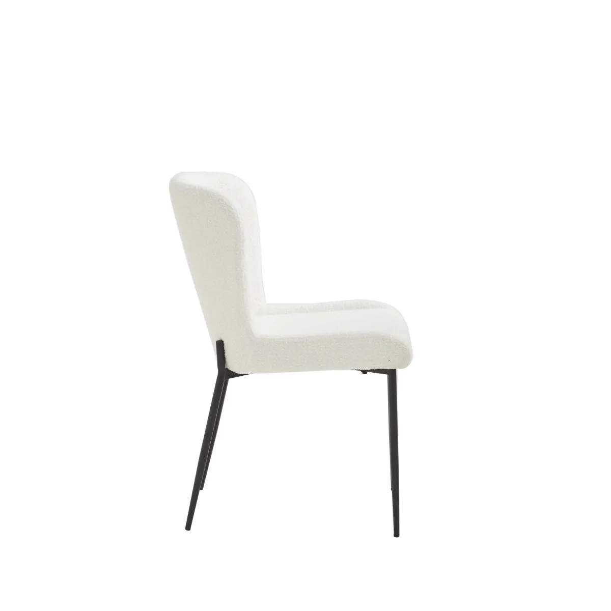 Modern White Side Chair with Black Legs – Set of 2