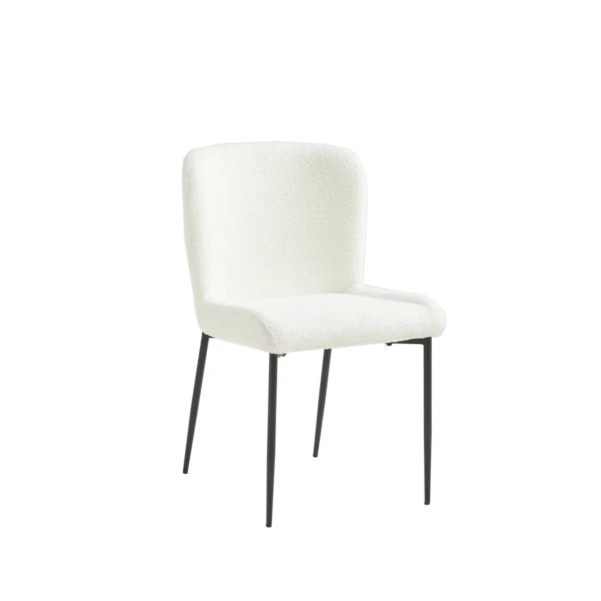 Modern White Side Chair with Black Legs – Set of 2