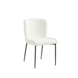 Modern White Side Chair with Black Legs – Set of 2