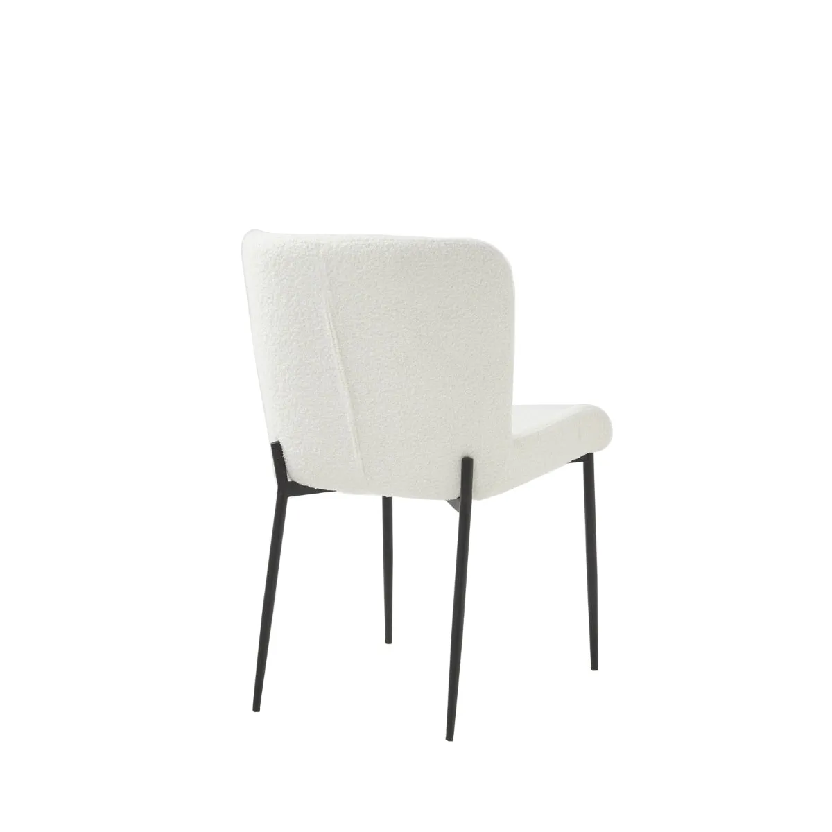 Modern White Side Chair with Black Legs – Set of 2