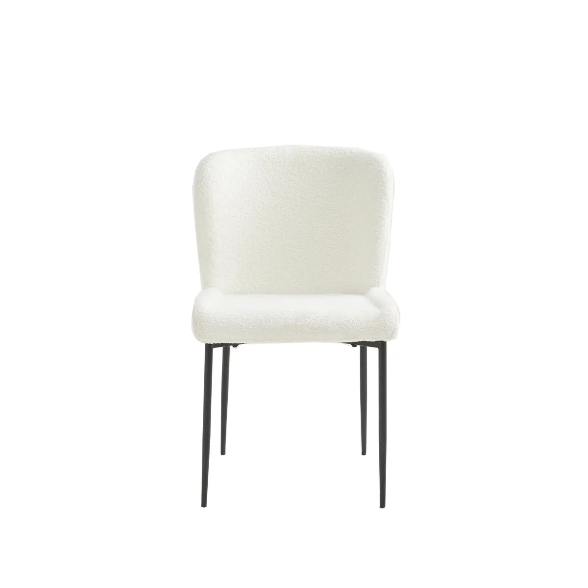 Modern White Side Chair with Black Legs – Set of 2