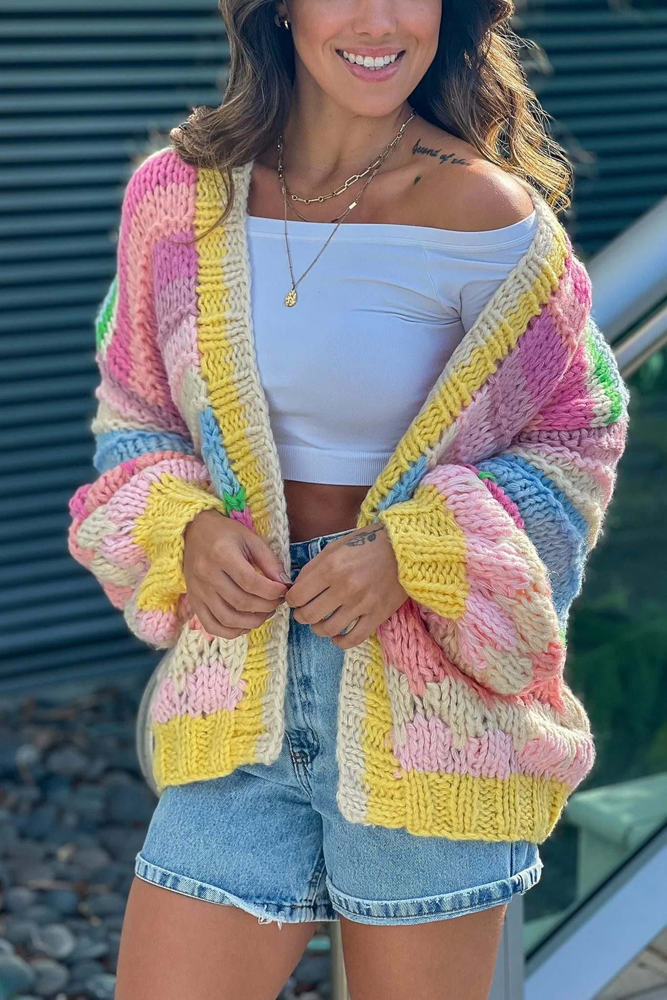 Multi Color Chunky Cardigan