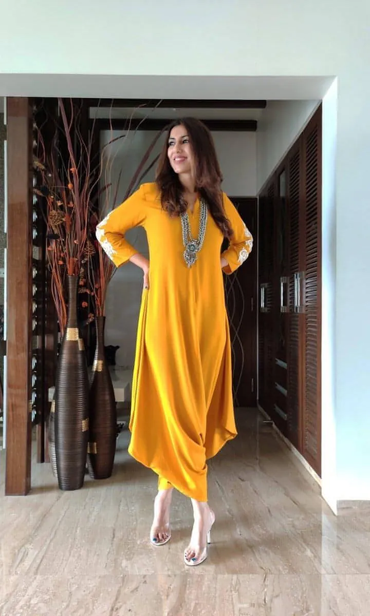 Mustard Embroidery Jumpsuit