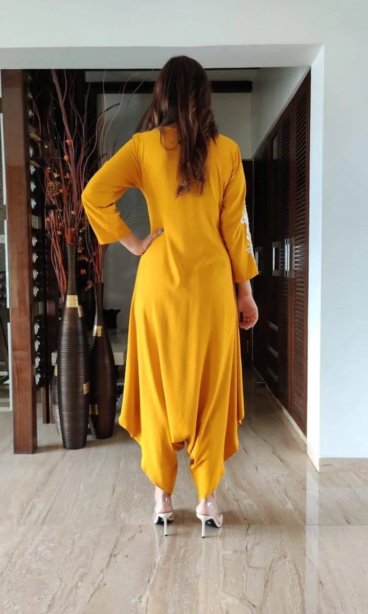 Mustard Embroidery Jumpsuit