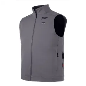 Open Box -  Milwaukee Tool Men's Large M12 12V Lithium-Ion Cordless TOUGHSHELL Gray Heated Vest (Vest Only)