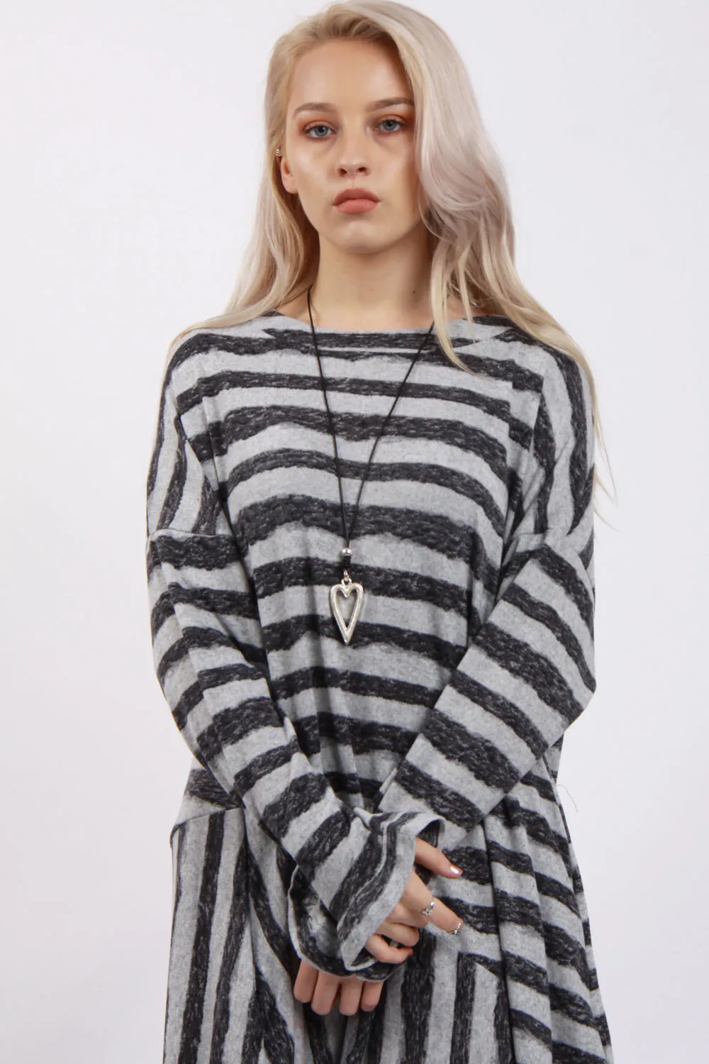 Oversized Stripe lines Style Classic Dress