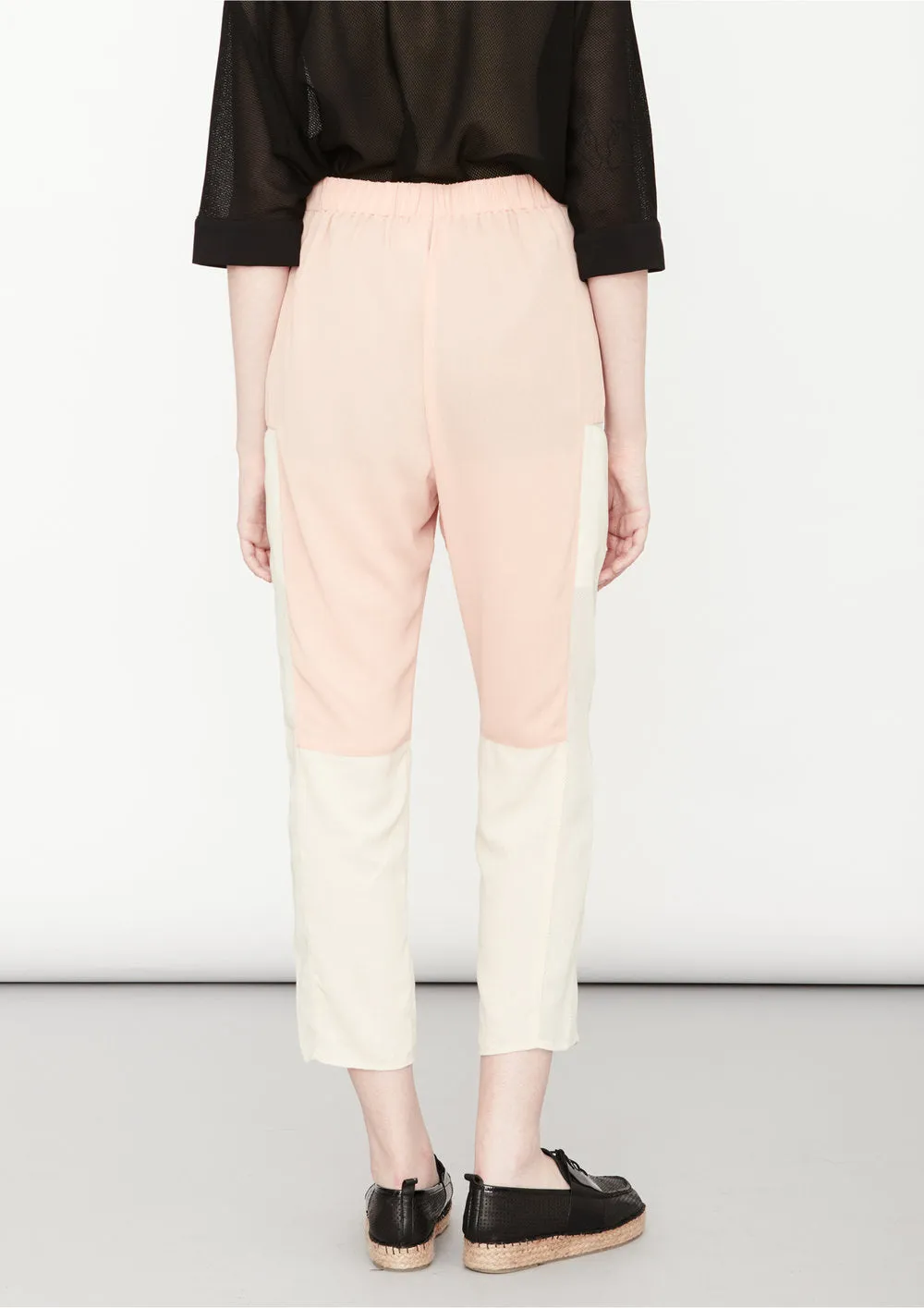 PANTS LOOSE ELASTIC PEACH/CREME/MESH