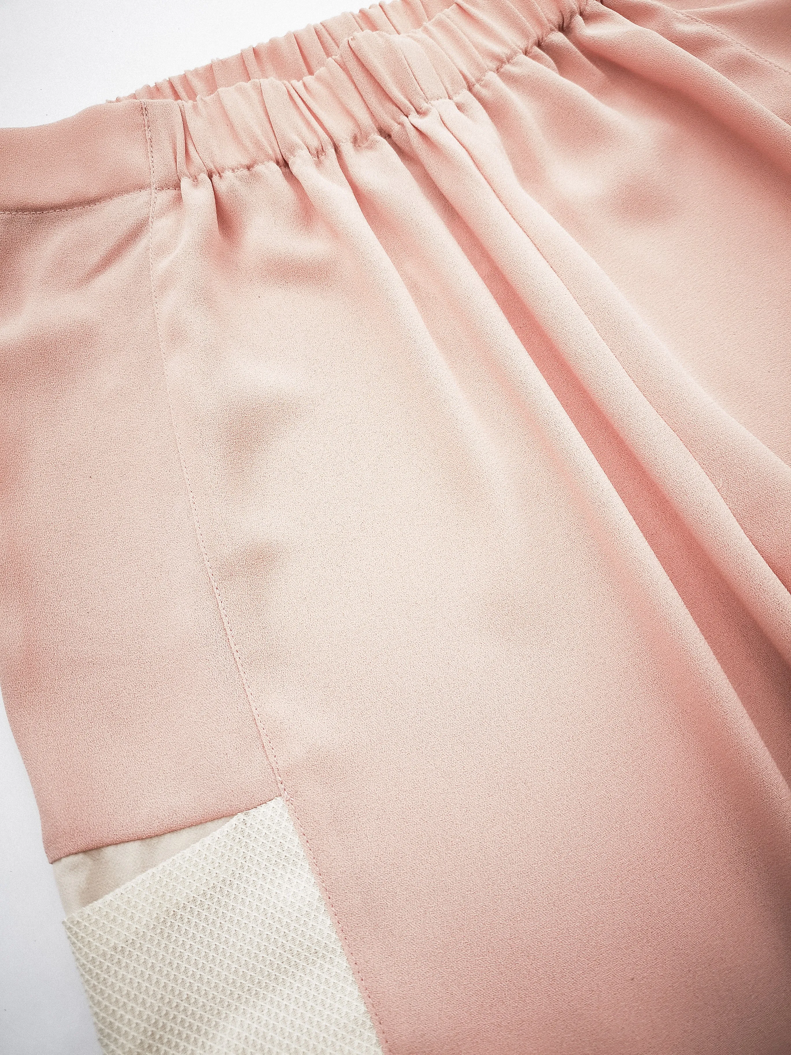 PANTS LOOSE ELASTIC PEACH/CREME/MESH