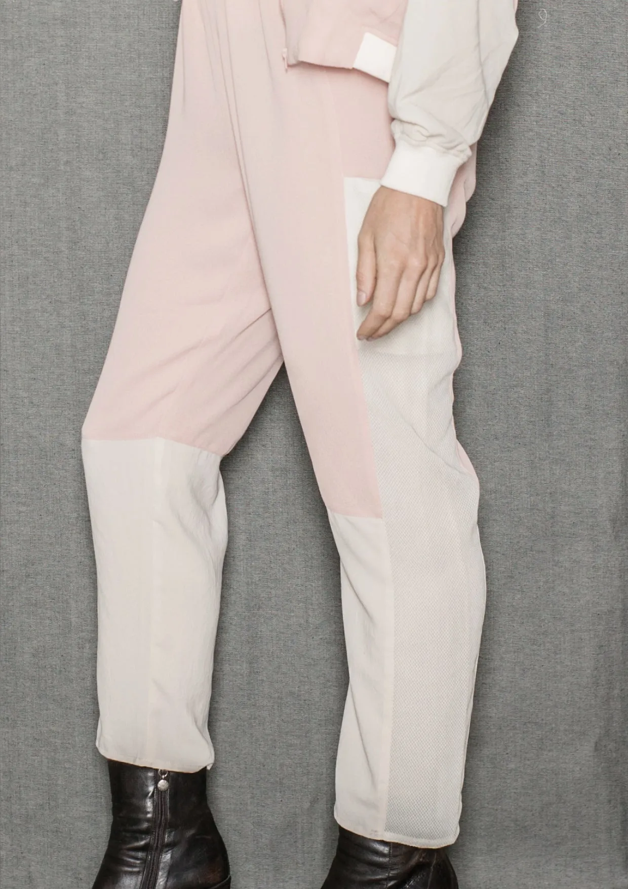 PANTS LOOSE ELASTIC PEACH/CREME/MESH