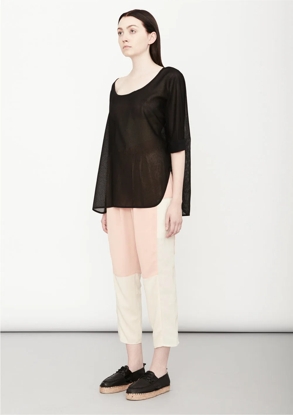 PANTS LOOSE ELASTIC PEACH/CREME/MESH