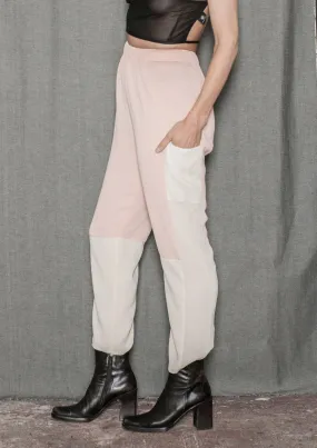 PANTS LOOSE ELASTIC PEACH/CREME/MESH