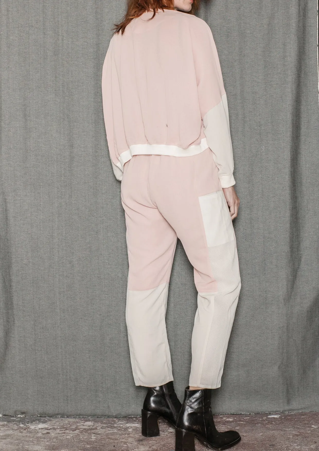 PANTS LOOSE ELASTIC PEACH/CREME/MESH