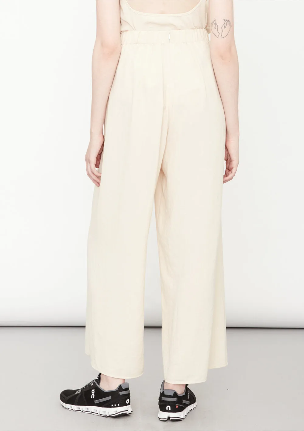 PANTS WIDE ELASTIC - creme