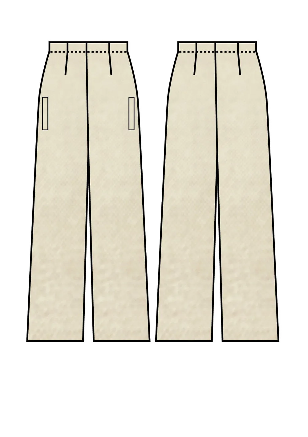 PANTS WIDE ELASTIC - creme