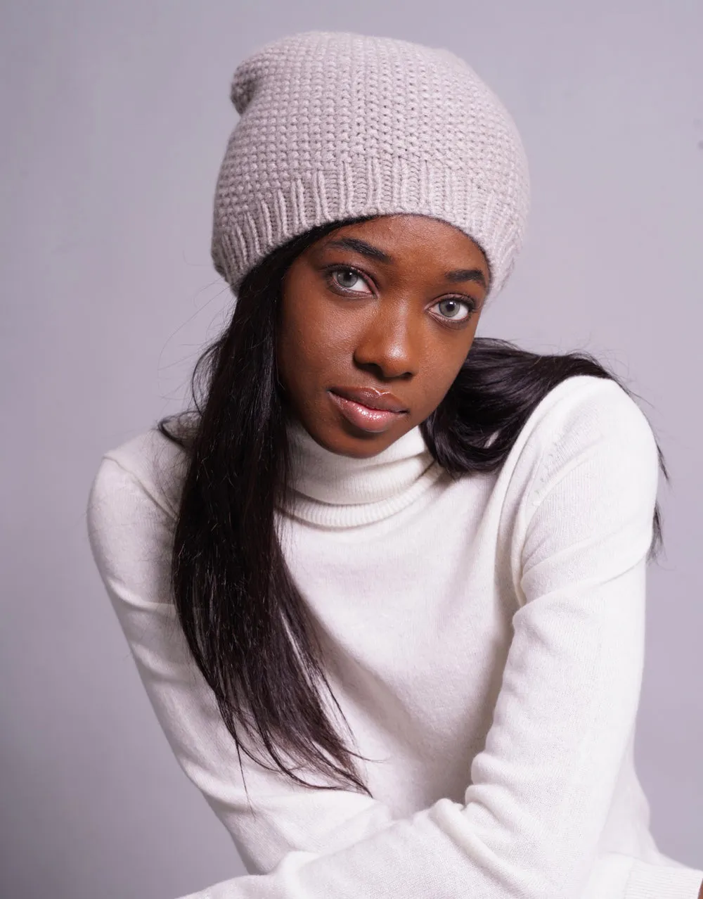 Pearl Knit Beanie in Oak