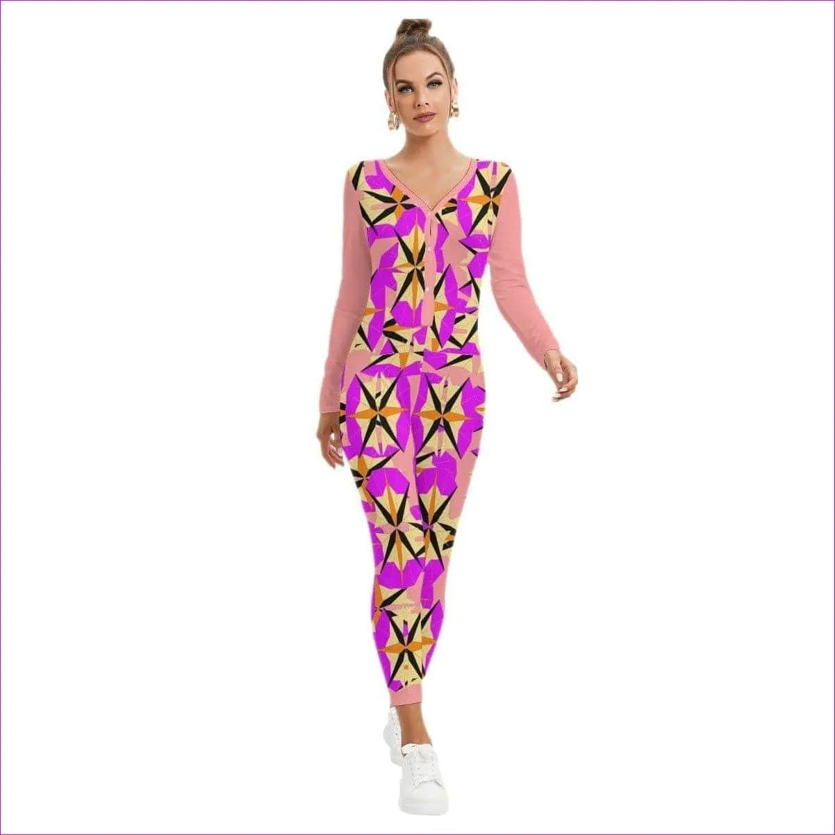 Pinaccle Womens Low Neck One-Piece Pajamas