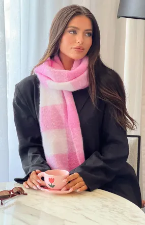 Pink Check Blanket Scarf