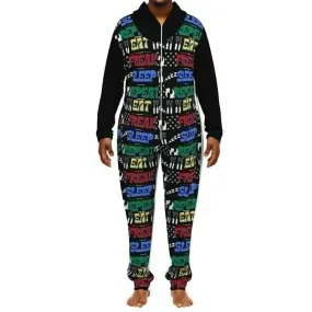 "Eat Freak Sleep Repeat" Unisex Thickened Home Jumpsuit