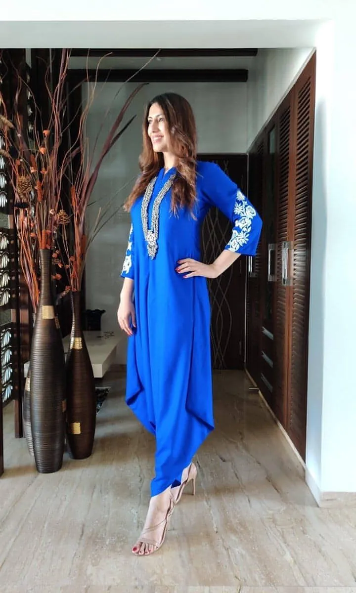 Royal Blue Embroidery Jumpsuit