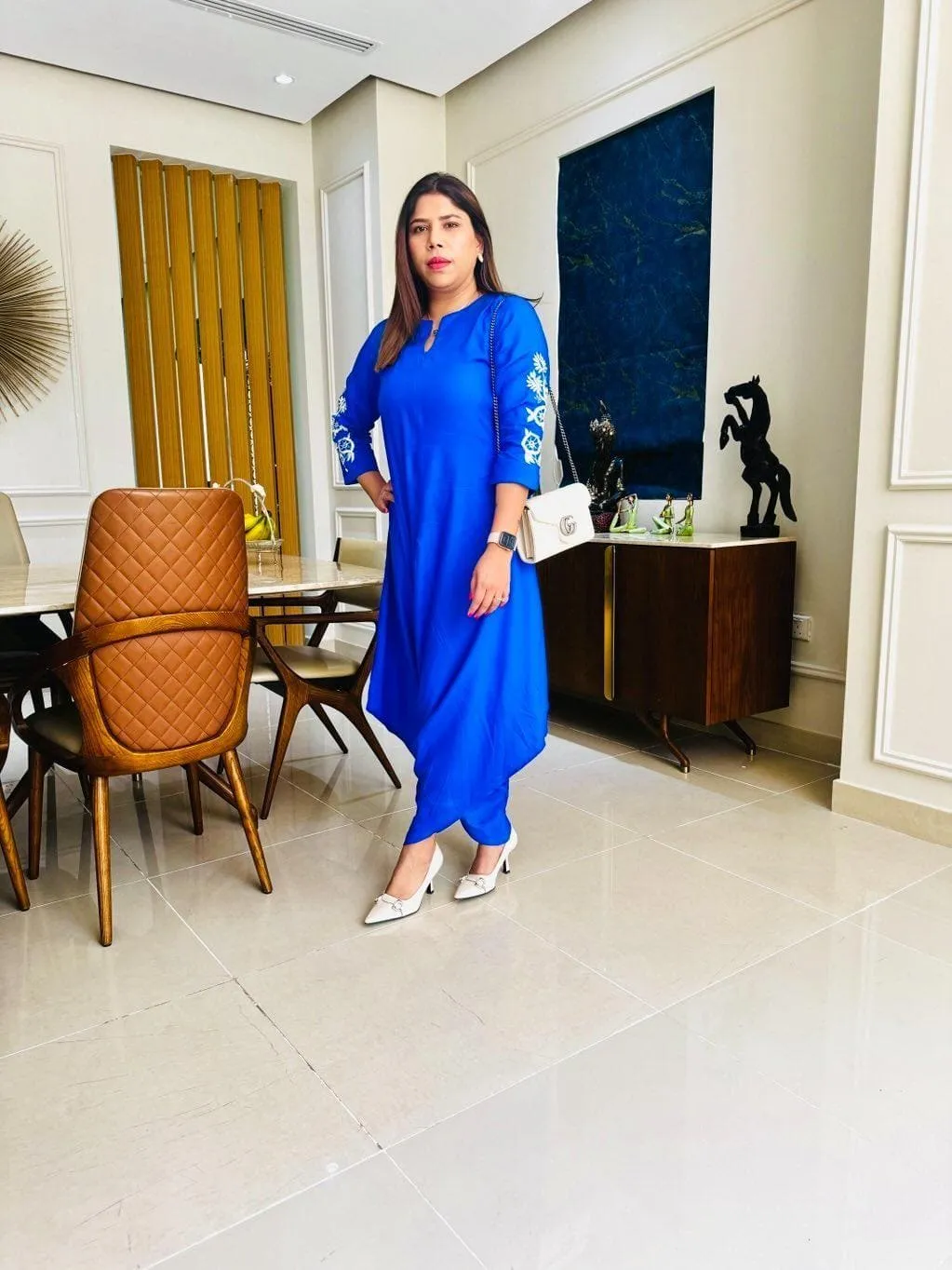 Royal Blue Embroidery Jumpsuit