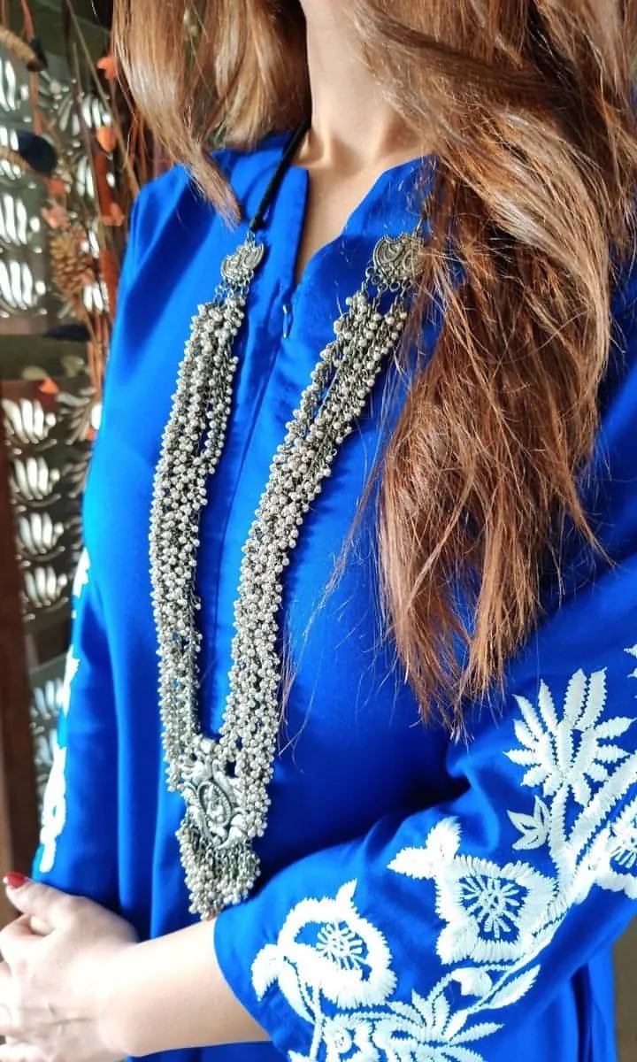 Royal Blue Embroidery Jumpsuit