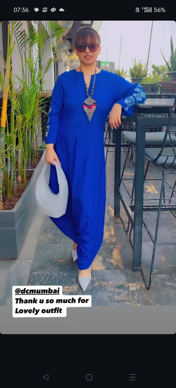 Royal Blue Embroidery Jumpsuit