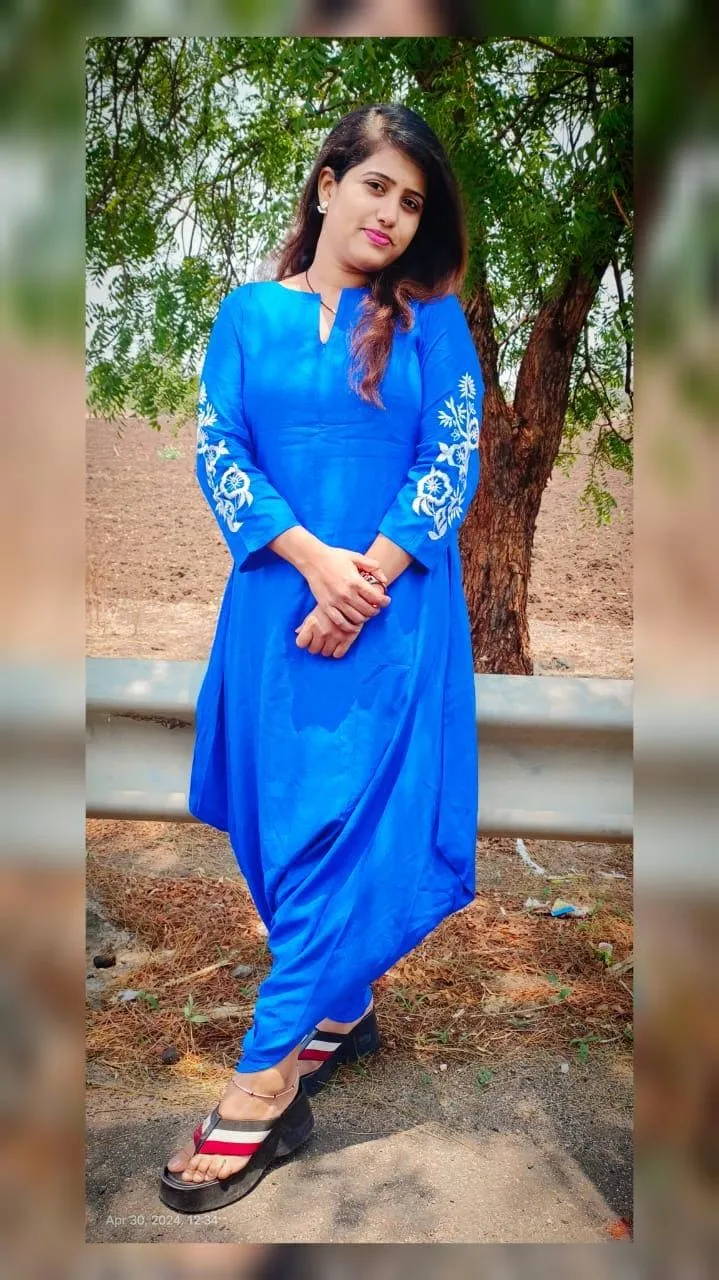 Royal Blue Embroidery Jumpsuit