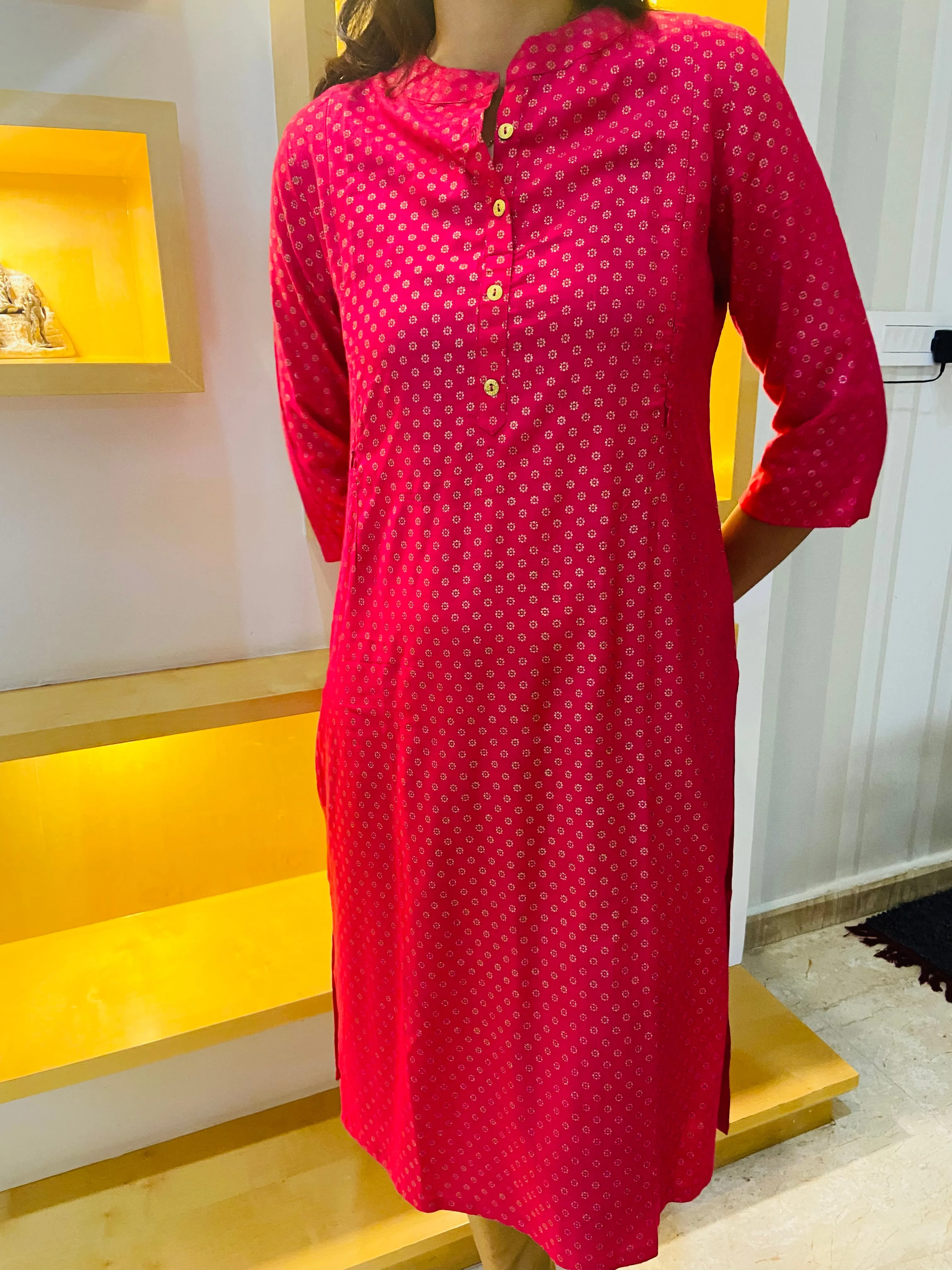 Royal Pink Maternity Feeding Kurti