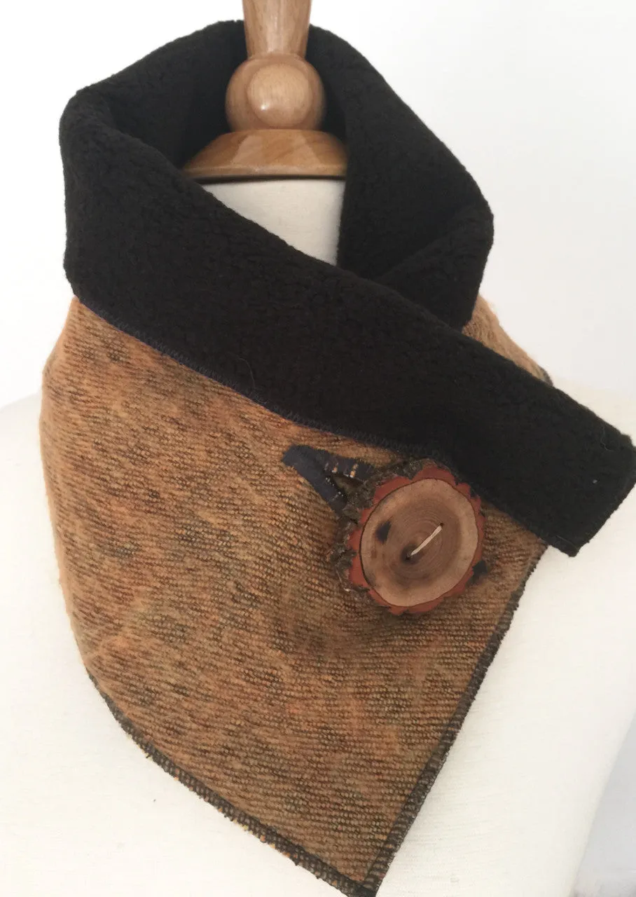 Rustic Ochre UpCycled Neckwarmer One-of-a-Kind