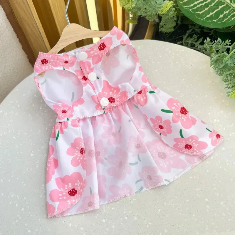 Spring Summer Dog Princess Dress Kitten Pet Skirt Cute Dog Dress Bow Lace for Small Medium Puppy Poodle Chihuahua