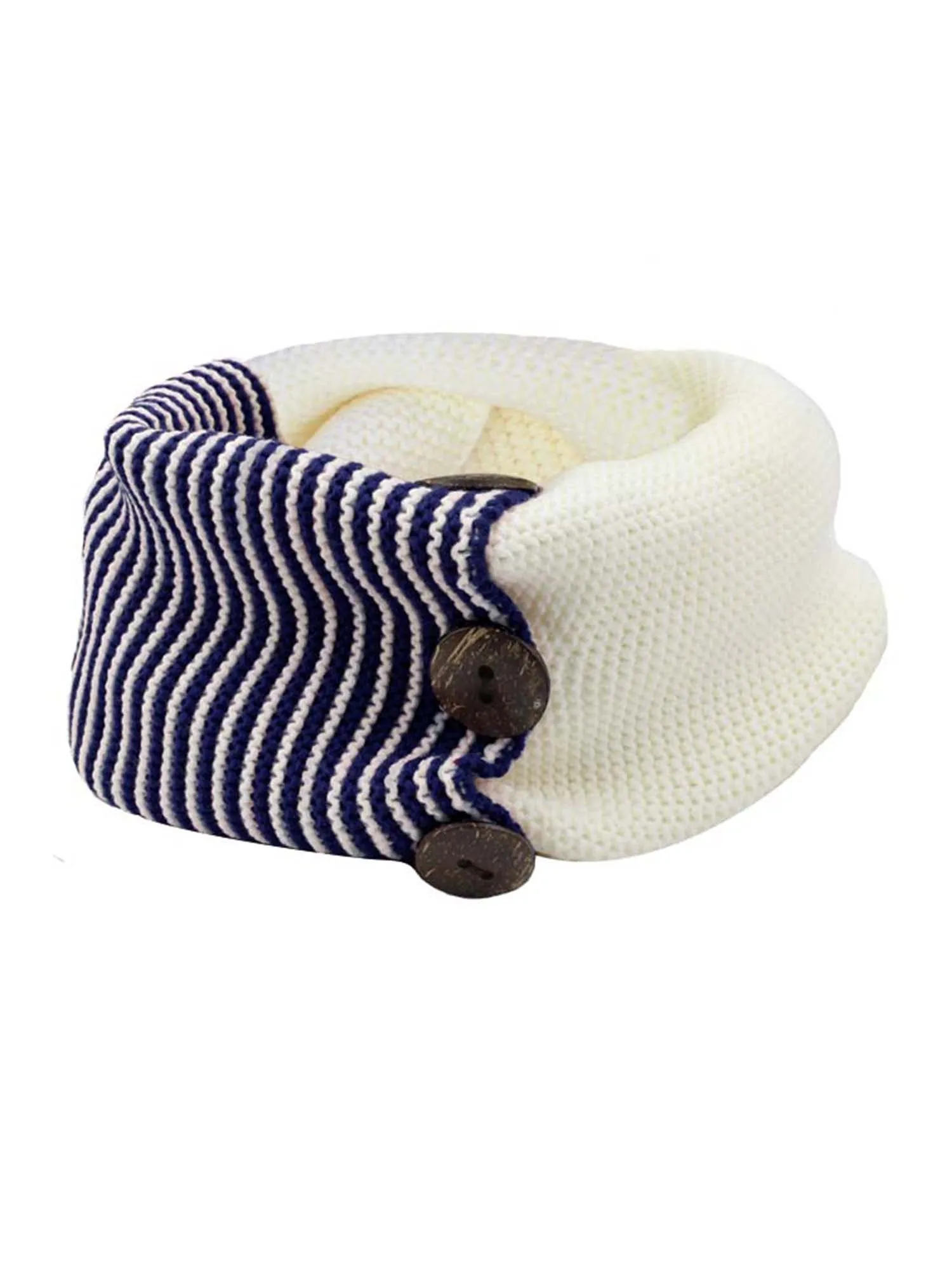 Stripe & Solid Knit Infinity Collar Scarf