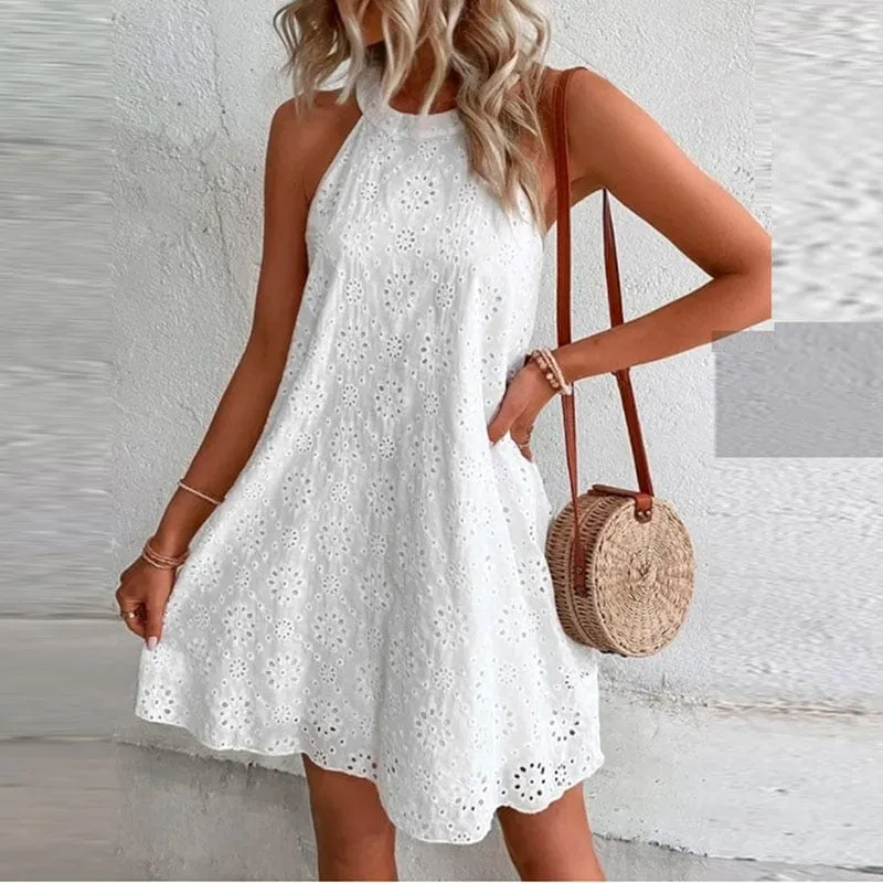 Summer Casual O Neck Mini Dress