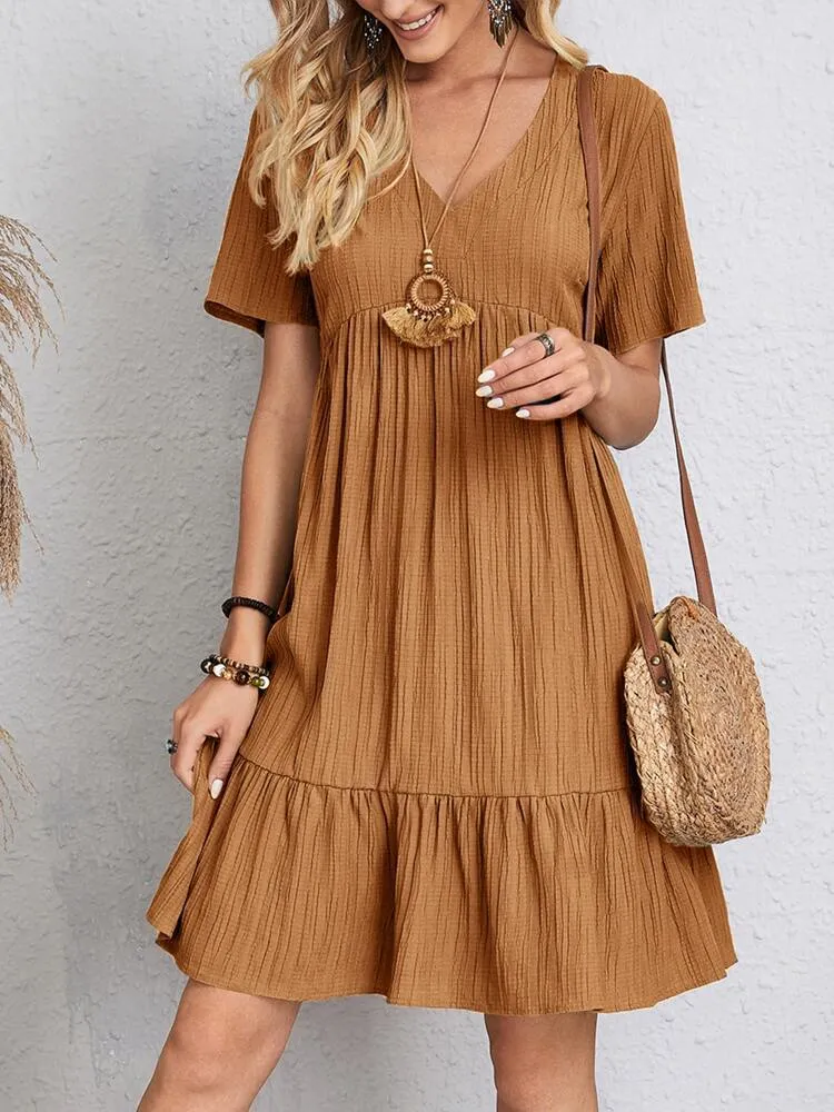 Summer Casual O Neck Mini Dress