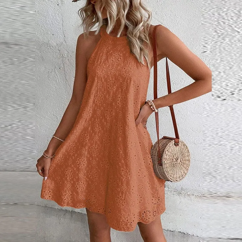 Summer Casual O Neck Mini Dress