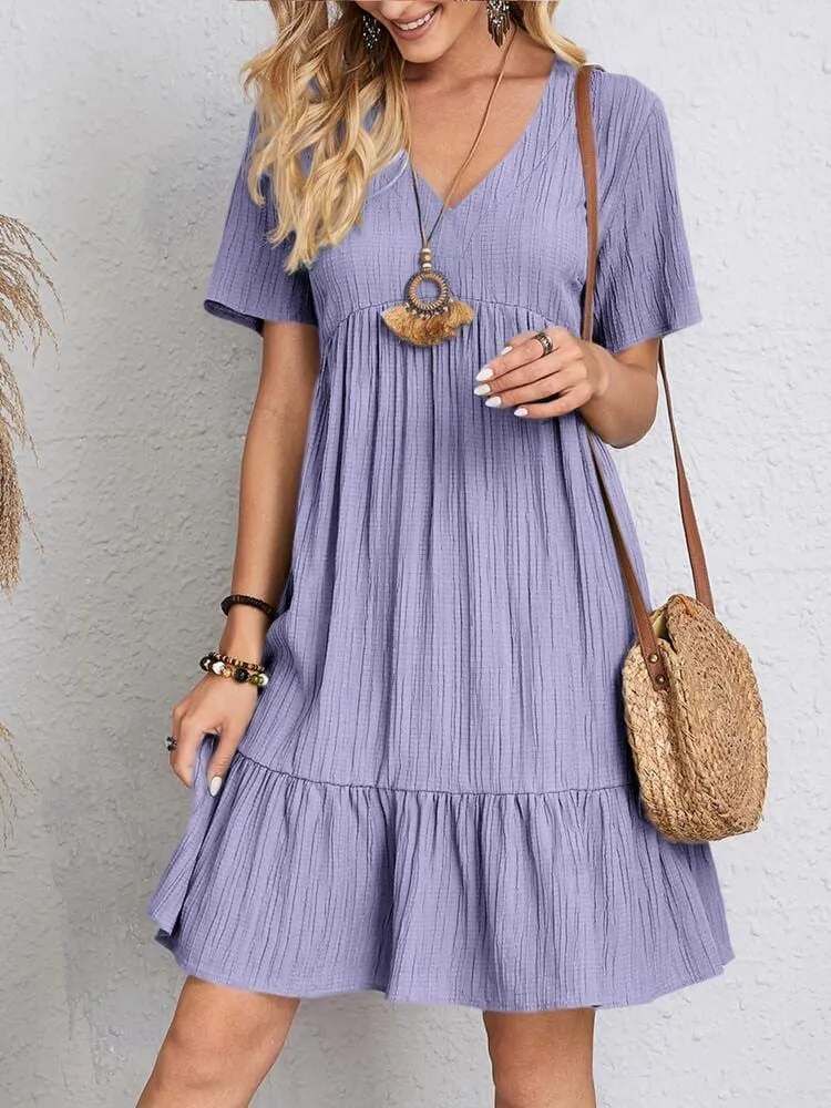 Summer Casual O Neck Mini Dress