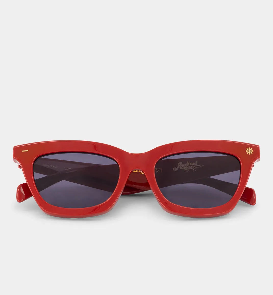 Sunseeker Bio-Acetate Sunglasses | Solid Red with Smoke Lens