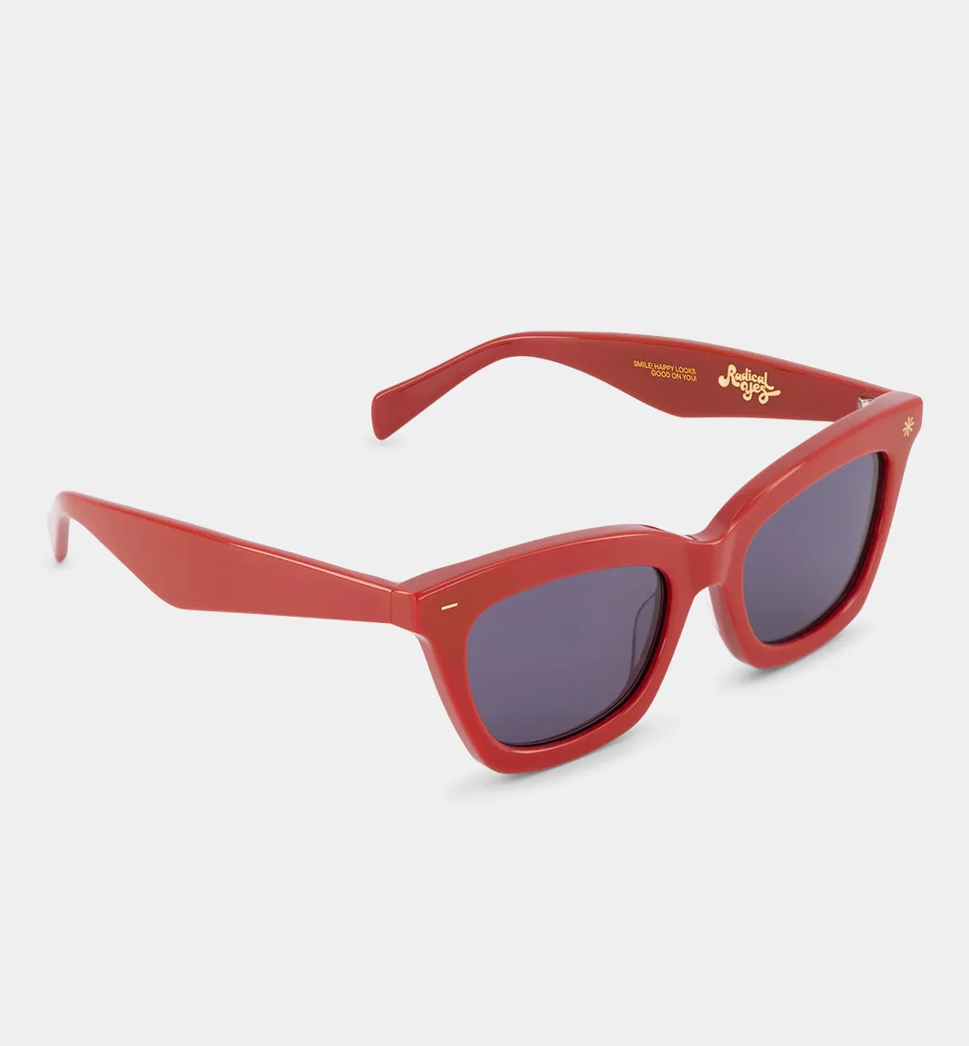 Sunseeker Bio-Acetate Sunglasses | Solid Red with Smoke Lens